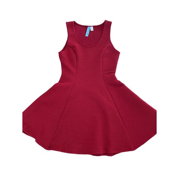 Dina Be Womens Red Sleeveless Textured Fit & Flare Dress Size XS - Picture 8 of 11